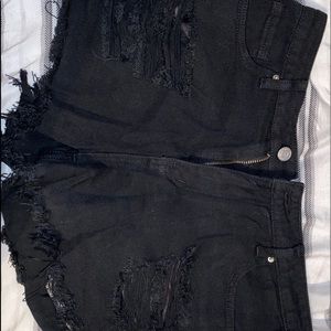 Black distressed shorts from SHEIN